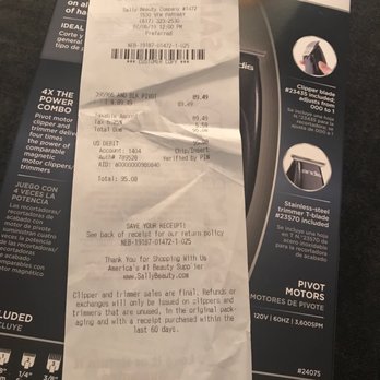Sally Beauty - Receipt - Cosmetics & Beauty Supply Near Me - W Roxbury, Massachusetts Sally Beauty - Receipt - Cosmetics & Beauty Supply Near Me - W Roxbury, Massachusetts