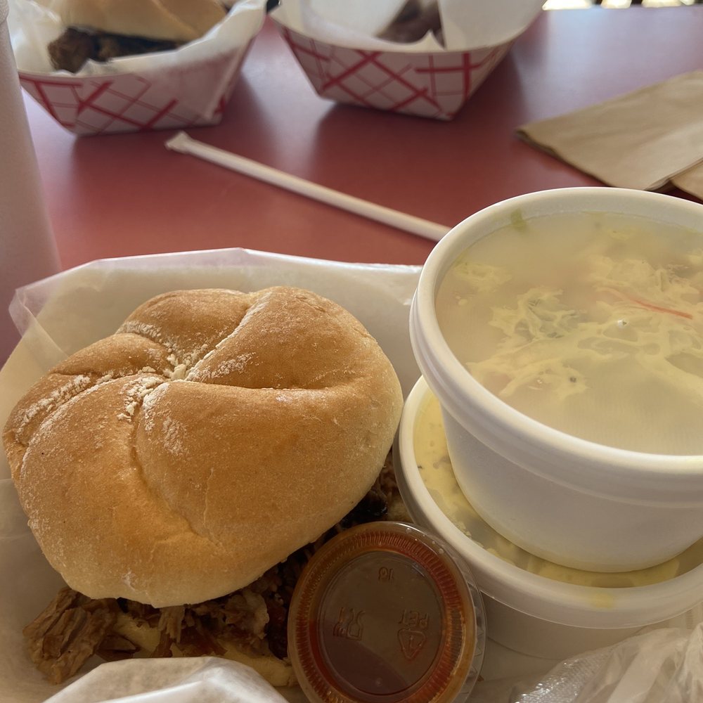Brisket sandwich, Potato Salad, Cole Slaw Brisket sandwich, Potato Salad, Cole Slaw
