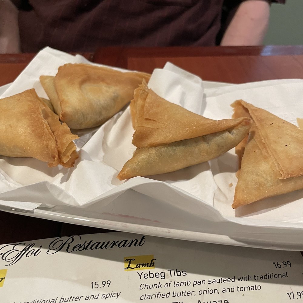 Effoi Restaurant - Chickpea Samosas - Ethiopian Near Me - Silver Spring, Maryland Effoi Restaurant - Chickpea Samosas - Ethiopian Near Me - Silver Spring, Maryland