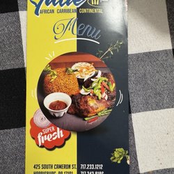 Julie's African Caribbean & Continental Restaurant - Menu and meal