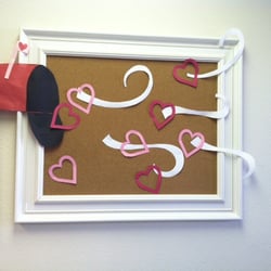 Pinecone Pediatrics - Our Valentine's Day contest.  Patients write who they love the most on a heart and put in on the wall. We select one winner.