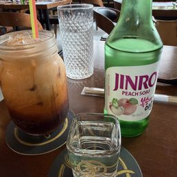 The peach soju and tea