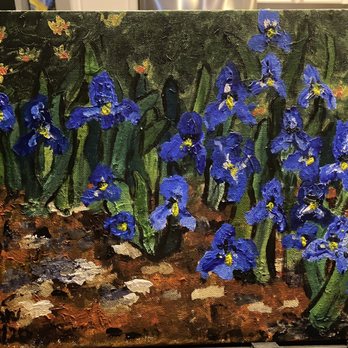 The Paint Bar - Irises in the style of Van Gogh - Paint & Sip Near Me - Newton, Massachusetts