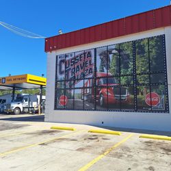 Cusseta Travel Plaza - Sideview of the truck stop next to the liquor store