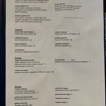 Bluefin - Menu page 2/2 - Sushi Bars Near Me - Newport Coast, California