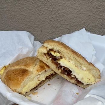 JP Donuts - Bacon egg and cheese croissant sandwich - Donuts Near Me - Bellflower, California JP Donuts - Bacon egg and cheese croissant sandwich - Donuts Near Me - Bellflower, California