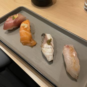 Kase Sake & Sushi - 4pc seasonal fish nigiri - Sushi Bars Near Me - Las Vegas, Nevada Kase Sake & Sushi - 4pc seasonal fish nigiri - Sushi Bars Near Me - Las Vegas, Nevada