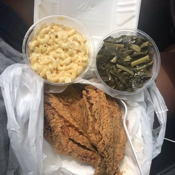 S&G Seafood House - Croaker (whole fish 2 filets) with Mac & Cheese and Greens - Seafood Near Me - Washington, DC, District of Columbia