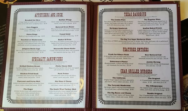 Menu photo 2 Big Tex Bar-B-Que Willcox, AZ