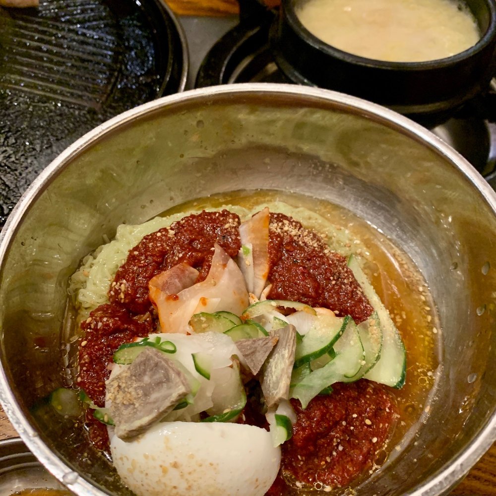 Jongro BBQ Flushing - Spicy Green Tea Noodles - Korean Near Me - Flushing, New York