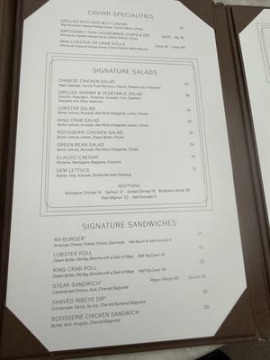 Menu photo 6 RH Ocean Grill at RH Newport Beach Newport Beach, CA Menu photo 6 RH Ocean Grill at RH Newport Beach Newport Beach, CA