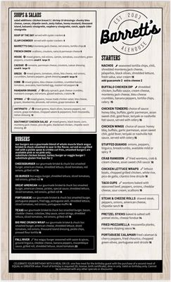 Menu photo 1 Barrett's Ale House Fall River, MA