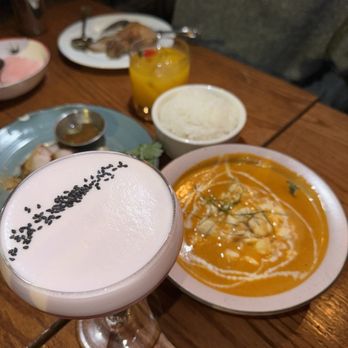 Fish Cheeks - Tongue & Cheek Cocktail & Coconut Crab Curry - both were delicious! - Seafood Near Me - New York, New York Fish Cheeks - Tongue & Cheek Cocktail & Coconut Crab Curry - both were delicious! - Seafood Near Me - New York, New York