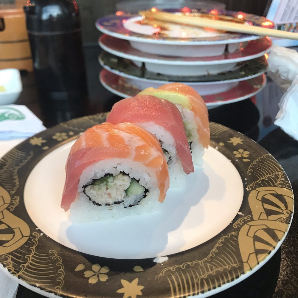 Kuru Kuru Sushi - Rainbow roll - Sushi Bars Near Me - Bellingham, Washington Kuru Kuru Sushi - Rainbow roll - Sushi Bars Near Me - Bellingham, Washington