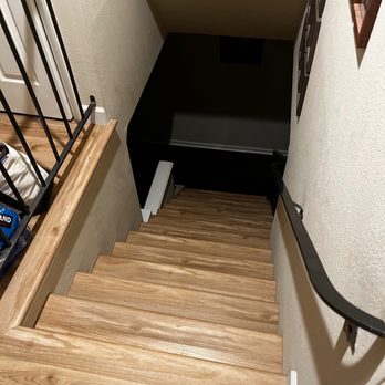The Floor Store - Completed stairs - downward view - Flooring Near Me - Dublin, California