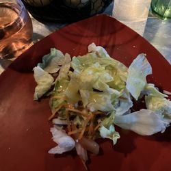 Outta Control Dinner Show - Salad with "pink" wine