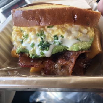 Egg Tuck - Bacon and Cheese Sandwich with avocado - Breakfast & Brunch Near Me - Los Angeles, California Egg Tuck - Bacon and Cheese Sandwich with avocado - Breakfast & Brunch Near Me - Los Angeles, California