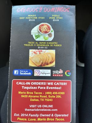 Menu photo 3 Mario Bros Tacos Dallas, TX Menu photo 3 Mario Bros Tacos Dallas, TX