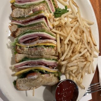 Hefner Grill - Club sandwich with fries - Seafood Near Me - Oklahoma City, Oklahoma Hefner Grill - Club sandwich with fries - Seafood Near Me - Oklahoma City, Oklahoma