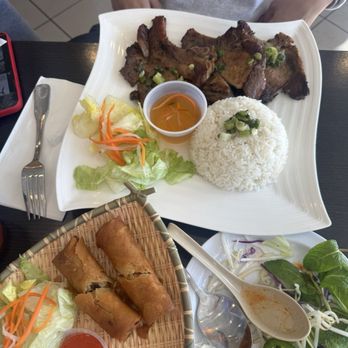 Dope Pho - 1. Egg Rolls and 61. Grilled Pork Chop Over Rice - Vietnamese Near Me - Fremont, California Dope Pho - 1. Egg Rolls and 61. Grilled Pork Chop Over Rice - Vietnamese Near Me - Fremont, California