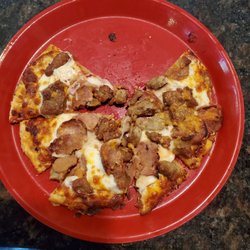 Straw Hat Pizza - Food is inconsistent. Sometimes the pizza is great. Nice crust, good size, well cut... And then sometimes it's this.