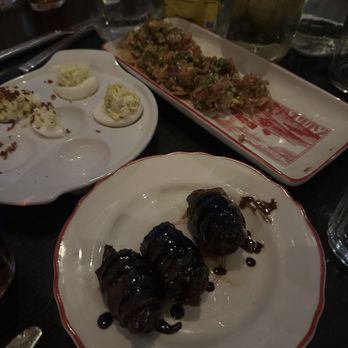 Founding Farmers DC - Devil-Ish Eggs Blue Cheese Bacon Dates Ahi Tuna Bites*Fried Green Tomatoes - American Near Me - Washington, DC, District of Columbia