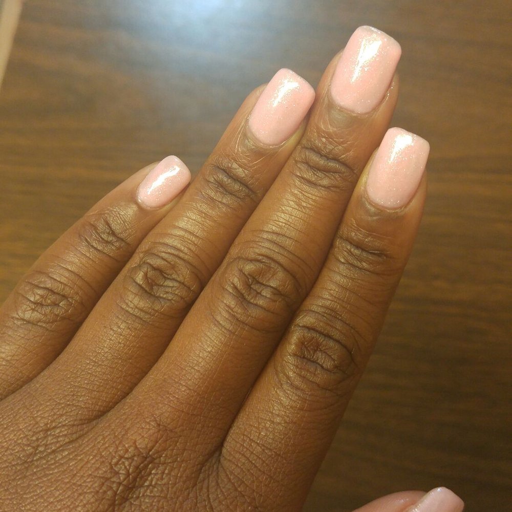 My nails today. Tried a lighter pink than I'm used to, but they look awesome!