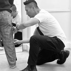 REMI Beverly Hills - Image Consulting & Fashion Makeover - Alterations fitting with a client. The importance of having clothes fit properly.