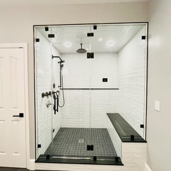Fabiani Glass - Matte black hardware Steam shower enclosure. - Glass & Mirrors Near Me Fabiani Glass - Matte black hardware Steam shower enclosure. - Glass & Mirrors Near Me