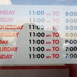 Chubby's Subs - Hours of operation