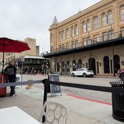 Shuck’s Tavern & Oyster Bar - Street view from the outdoor tables which are dog friendly.