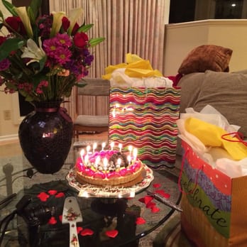 Safeway - The flower arrangement made at Safeway alongside a fruit pie and presents for my boyfriend's birthday. - Grocery Near Me - Alamo, California