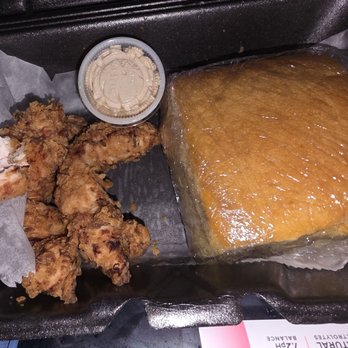 The Purple Pig - Chicken tenders corn bread with their special cinnamon honey butter. - Southern Near Me - Marlborough, Massachusetts
