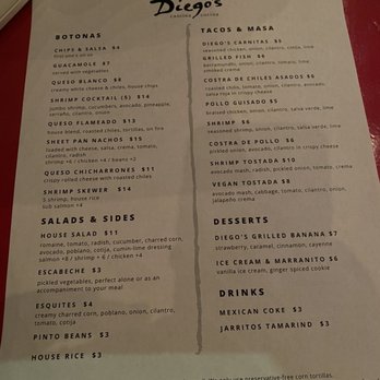 Diego's Cantina - Drink menu - Cocktail Bars Near Me - St. Louis, Missouri