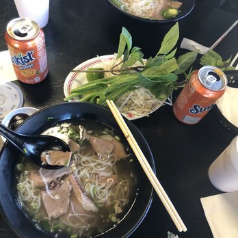 Pho 79 Restaurant - Medium #22, well cooked brisket pho, and a couple of Sunkist sodas - Vietnamese Near Me - Westminster, California Pho 79 Restaurant - Medium #22, well cooked brisket pho, and a couple of Sunkist sodas - Vietnamese Near Me - Westminster, California