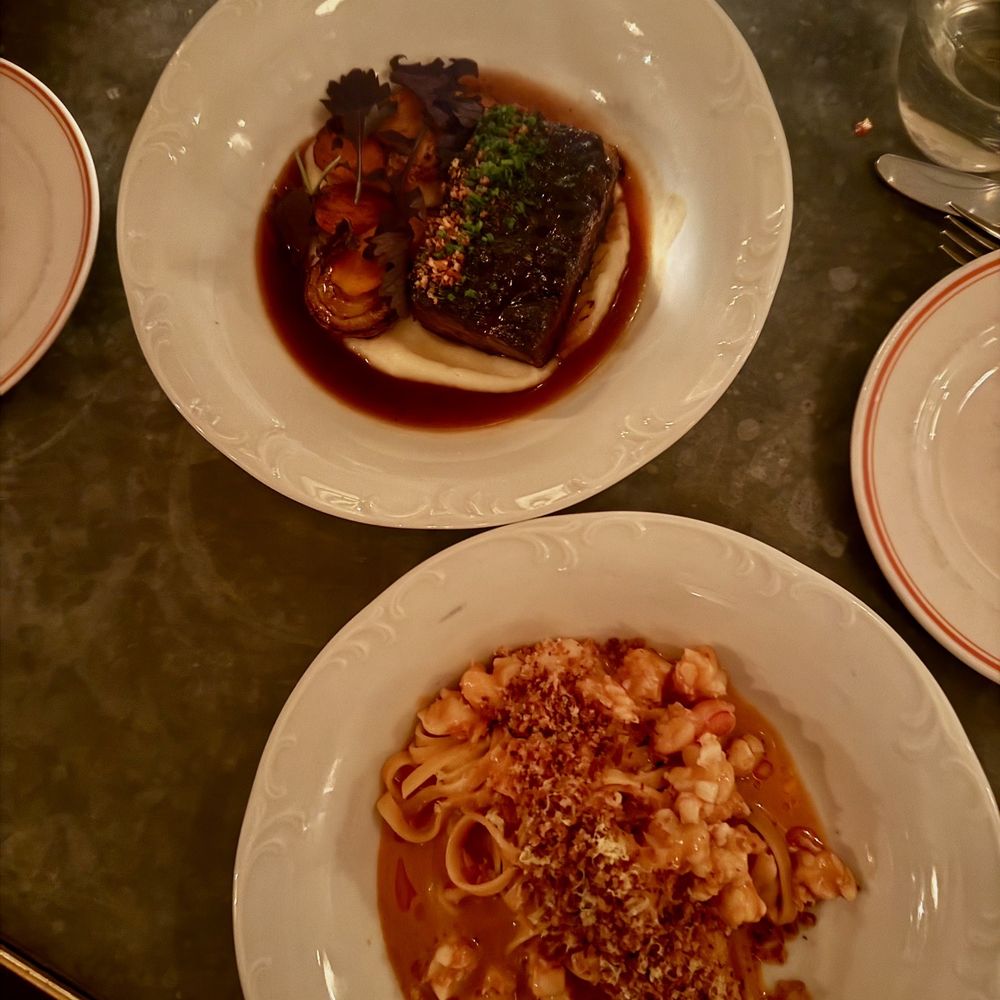 Maison Premiere - Shrimp pasta and short rib - Seafood Near Me - Brooklyn, New York Maison Premiere - Shrimp pasta and short rib - Seafood Near Me - Brooklyn, New York