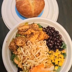 Mad Radish - Made my own burrito bowl and ordered rosemary focaccia