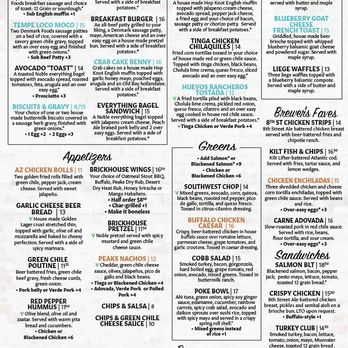 Four Peaks Brewing - I couldn't find a brunch menu anywhere online so I made sure to take a screen shot of it. - Pubs Near Me - Tempe, Arizona