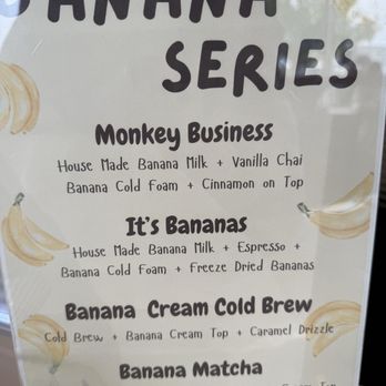 Coffee Nature - Banana series menu - Coffee & Tea Near Me - Huntington Beach, California
