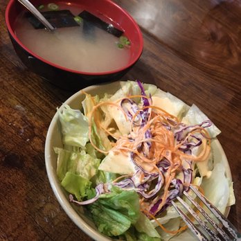 Konnichiwa - Miso soup and ginger salad - Japanese Near Me - Winston-Salem, North Carolina
