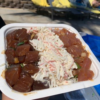 Hale I'a Da Fish House - Shoyu and sunrise poke with krab salad. Bomb! - Seafood Markets Near Me - Kawaihae, Hawaii