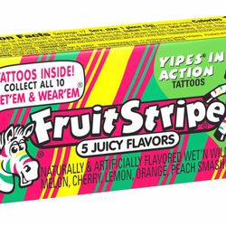 Ferrara Pan Candy - Boo. Childhood fave Fruit Stripe gum discontinued after 54 years. The choice of greedy dentists everywhere.