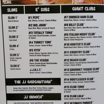 Jimmy John's - page 1 of menu - Sandwiches Near Me - Upland, California