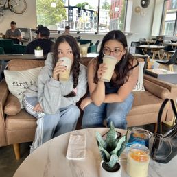 Iced Maple Cubano Latte and Banana Smoothie