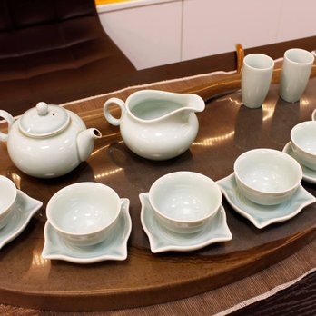 S-Hong Home Decoration - Classic Celadon Tea set ( two tea cup and 6 tea cups with seats) - Home Decor Near Me - Richmond, British Columbia S-Hong Home Decoration - Classic Celadon Tea set ( two tea cup and 6 tea cups with seats) - Home Decor Near Me - Richmond, British Columbia