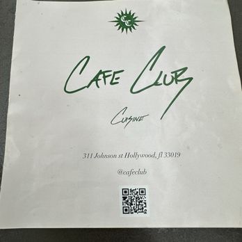 Cafe Club - Menú - Sandwiches Near Me - Hollywood, Florida