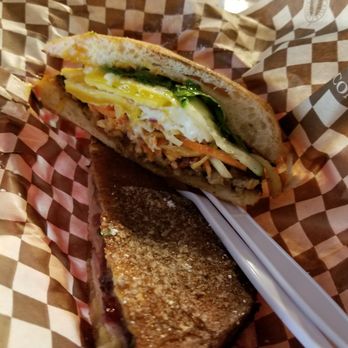 Sunflower Cafe - Bahn Mi at top and Monte Cristo laying flat - Breakfast & Brunch Near Me - West Glacier, Montana Sunflower Cafe - Bahn Mi at top and Monte Cristo laying flat - Breakfast & Brunch Near Me - West Glacier, Montana