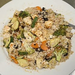 Lemon Stir Fry with Tofu and Portobello mushrooms