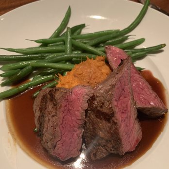 Seasons 52 - Bistro Steak with roasted green beans and sweet potato mash - New American Near Me - Phoenix, Arizona