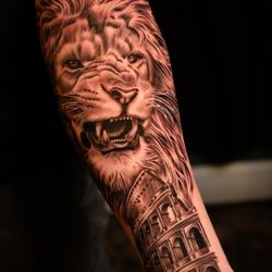 Speak In Silence Art - Lion tattoo